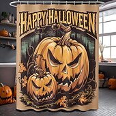 abordables Bain d&#039;Halloween-Rideau de douche d&#039;Halloween avec crochets en polyester lavable et imperméable, décoration de salle de bain et baignoire