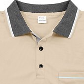 preiswerte Klassisches Poloshirt für Herren-Herren Golfshirt Golf Poloshirts Arbeit Lässig Revers Kurzarm Basic Modern Farbblock Knöpfe Frühling Herbst Normale Passform Aprikose Schwarz Weiß Gelb Rote Marineblau Golfshirt