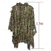 economico Attrezzatura da Campeggio-Mantello mimetico 3D con foglia d&#039;acero, design taglia unica, cappuccio in rete, perfetto per attività all&#039;aperto, birdwatching, caccia, giochi stealth