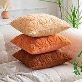 abordables Coussins, inserts et housses-1 housse de coussin d&#039;Halloween, motif citrouille de Thanksgiving, style bohème décontracté, fermeture éclair carrée, classique et traditionnel