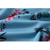 billiga Bohemklänningar-Dam Långklänning Maxiklänning Blommig klänning Boho-klänning Västerländsk klänning Elegant Mode Modern Utomhus Semester Dagligen Normal Blomma Långärmad V-hals Blå Sommar