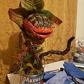 billiga Halloween-1 st realistisk skräckpirayablommastaty av hög kvalitet i harts, poserbart huvud &amp;Likblomma med vinstockar, inomhus/utomhusmotiv, rekvisita för halloween, tacksägelse, läskig dekoration, 27 cm