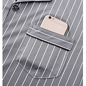 cheap Men&#039;s Pajamas-Men&#039;s Sleepwear Pajama Set Pajama Top and Pant 1 set Stripe Fashion Stylish Classic Home Daily Bed Polyester Comfort Soft Breathable Lapel Long Sleeve Shirt Pant Elastic Waist Buttons Spring Fall