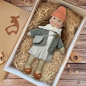 abordables Poupées-Poupée Waldorf faite à la main, bébé fille avec ensembles de vêtements - poupée en peluche douce de 11,8 pouces pour les tout-petits, cadeau de Noël idéal pour les enfants