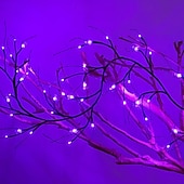 cheap Halloween Lights-LED Halloween Decorative Branch Lights with Bat Pumpkin Vine Design Battery Operated Festival Atmosphere Lighting for Bar, Party, Indoor &amp; Outdoor Decor