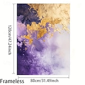 זול Abstract Prints-הדפס אמנות בד גיאומטרי מופשט ללא מסגרת ציורי קריסטל מודרניים סגולים וזהובים 1 יחידות פוסטרים גדולים לקישוט סלון וחדר שינה