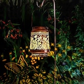 economico Luci paesaggistiche-1 lanterna di proiezione in metallo a forma di farfalla solare impermeabile per esterni, cortile, giardino, sentiero, prato, terrazza, luce decorativa