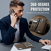 cheap iPhone Cases-Phone Case For iPhone 16 iPhone 15 iPhone 14 13 12 11 Pro Max Plus Flip Cover Detachable Magnetic Support Wireless Charging TPU PU Leather