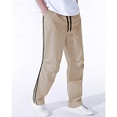 preiswerte Freizeithosen-Herren Tech-Hosen Hose Freizeithose Tasche Elastischer Bund Kordelzug Patchwork Komfort Sport im Freien Täglich Mode Lässig Schwarz Armeegrün Mikroelastisch