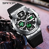economico Orologi digitali-SANDA Orologio Digitale da Uomo di Lusso Moda Orologi Militari Impermeabile Orologio Sportivo con Doppio Display da Polso 3365