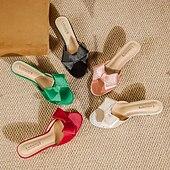 levne obuv-Retro 50. léta 60. léta Boty Sandály Nazouvací podpatky Mašle Dámské předvečer Všech svatých Karneval Dovolená Běžné / Denní Retro tematická párty Dospělé Boty Jaro léto