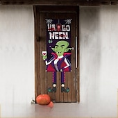 cheap Halloween Outdoor Decor-Halloween Hanging Fan Flag Bunting Outdoor Flag for Outdoor Halloween Yard Fence Hanging Spooky Pumpkin Banner Flag Table Decor Fall Room Decor Aesthetic Halloween Birthday Party Decor