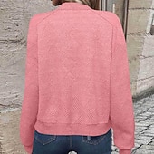 cheap Casual Jackets-Women&#039;s Casual Jacket Sport Jacket Textured Jackets Office / Career Daily Wear Going out Fall Regular Coat Stand Collar Regular Fit Warm Vintage Style Lady Casual Jacket Long Sleeve non-printing