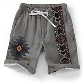 billige Retro Vintage &amp; Etikk-Herre Grafisk Shorts Sommershorts Strandshorts Medium Midje Designer Etnisk stil Avslappet Daglig Ferie Elastisk midje 3D-utskrift Snorer Designer Klær