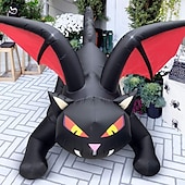 abordables Halloween en Plein Air-1 modèle gonflable de chat noir d&#039;Halloween de 2,4 m avec lumière pour une atmosphère de fête d&#039;horreur et étrange à l&#039;intérieur et à l&#039;extérieur d&#039;Halloween