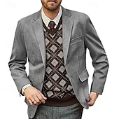 levne Pánské klasické blejzry-Pánské Blejzr z umělého semiše Blejzr Obchod Koktejlový večírek Svatebnívečírek Módní Na běžné nošení Jaro Podzim Polyester Pevná barva Kapsy Knoflíky Pohodlné Jednořadé Blejzr Černá Khaki Světle