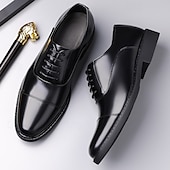 economico Formale-scarpe eleganti oxford marroni da uomo – design classico con punta a punta per lavoro, ufficio ed eventi formali