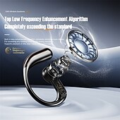 abordables Écouteurs Bluetooth sans fil-Nouveau casque Bluetooth à écran étoilé suspendu à l&#039;oreille, type sport, pas dans l&#039;oreille, casque Bluetooth sans fil OWS