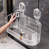 olcso Tárolás és rendszerezés-falra szerelhető tapadókorongos tárolóállvány erős ragasztóval, fúrás nélküli, akasztható tárolódoboz zuhanyfelszerelésekhez és kozmetikumokhoz