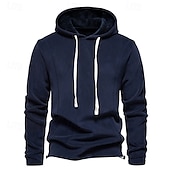 baratos camisolas de lã-Homens Moletom Moletom de lã Tático Azul Marinha Verde Cáqui Cinzento Com Capuz Tecido Patchwork Desportos e Ar livre Casual Diário Roupa de rua Legal Designer Outono &amp; inverno Roupa Moletons Moletons