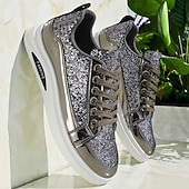 preiswerte Lässige Sneakers-Herren-Sneaker mit goldenem Glitzer, lässige Modeschuhe für Streetwear-Partys und Feiertagsveranstaltungen