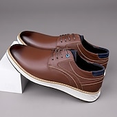 economico Casuale-Per uomo Oxfords Camminata Casual Pelle PU Confortevole Antiscivolo Traspirante Allacciatura Nero Marrone Autunno Inverno