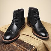economico Stivaletti alla caviglia-Per uomo Stivali Camminata Vintage Casual Britannico Pelle PU Camoscio Confortevole Antiscivolo Caldo Allacciatura Nero Giallo Marrone Autunno Inverno