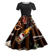 baratos Vestuário Gráfico-Vestidos Bávaro Munique Alemão Alpino Arte Gráfica para Mulheres Adulto Impressão 3D  para Carnaval Cerveja Oktoberfest Festa