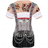 olcso pólók-Októberi fesztivál Dirndl nyomtatás Póló bajor München Német Grafikus Kompatibilitás Női Felnőttek Farsang Októberi fesztivál 3D nyomtatás Parti Alkalmi / Napi