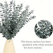 Недорогие Искусственные растения и цветы-50 пучков искусственных стеблей эвкалипта, реалистичная искусственная зелень для свадебных букетов, центральных композиций, декора дома и офиса, уличных композиций, украшений для вечеринок и