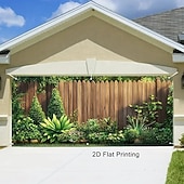 billige Garasje- og dørbanner-utendørs garasjeportdeksel hekk høst banner stort billedvev bakgrunnsdekorasjon til høytid utendørs garasjeport hjem veggdekorasjoner