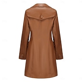 cheap Winter Coats-Women&#039;s Coat Comfortable Buttons Fashion Street Style Plain Outdoor Casual Daily Long Turndown Regular Fit Long Sleeve Outerwear Black Burgundy Camel Fall Winter