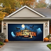 halpa Halloweenin autotallin ovipeite-Halloween Ulkona autotallin ovikatos Kurpitsa Vainajat Lippu Suuri Gobeliini Taustakuvajuhlia varten Ulkona autotallin ovi Koti Seinäkkeet
