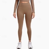 abordables Leggings y mallas de yoga-Mujer Leggings Capri Mallas Leggings de Yoga Control de barriga Alta cintura Gimnasio Rutina de ejercicio De Deporte Prendas de abajo Color sólido Negro Blanco Azul Otoño Deportes Ropa de Deporte