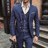 levne oblečení-Retro Řvoucí 20s 20. léta 20. století Třídílný oblek Kostýmové kalhoty Velký Gatsby Gentleman Gangster Maškarní kostým Pánské Plesová maškaráda Svatební Svatební host Večírek Dospělé Kabát Kalhoty