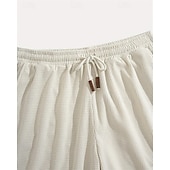 tanie Szorty casualowe-Męskie Szorty waflowe Szorty Letnie szorty Szorty na co dzień Kieszeń Elastyczny pas Ściągana na sznurek Równina Komfort Oddychający Do kolan Na zewnątrz Urlop Sportowy Codzienny Czarny Biały Średnio