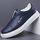 billige Sneakers til herrer-Herre Treningssko Gange Fritid Mikrofiber Bekvem Sklisikker Pustende Nylonteip Tøfler Svart Hvit Blå Sommer Vår