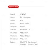 economico Cuffie TWS wireless-Cuffie wireless Lenovo X16, auricolari TWS, auricolari in-ear Bluetooth 5.2 stereo ENC, cancellazione del rumore ambientale, batteria a lunga durata per Apple, Samsung, Huawei, Xiaomi, Mi, viaggi,