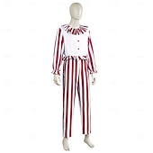 preiswerte Klassischer Horror-Joker Clown Halloween Kostüm Overall Clown im Kornfeld Horror Gruseliges Kostüm Erwachsene Herren Damen Halloween Karneval Leistung Party Einfache Halloween-Kostüme Verkleiden