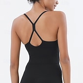 preiswerte Sport-BHs &amp; Westen-Damen Yoga Crop Tank Top Sport-BH Unterwäsche Medium Unterstützung Bürgellos Gefüttert Einfarbig Sport Sportkleidung Hellrosa Meerblau Pilates Laufen Yoga