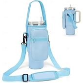 economico Accessori per bicchieri-Borsa porta borraccia per bicchiere Stanley da 40 once con tasca per telefono, porta borraccia in neoprene con tracolla &amp;cinturino portatile accessori Stanley Cup
