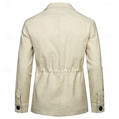 economico Capispalla Elite da Uomo-Per uomo Giacca Leggera Blazer 100% lino Scuola Formale Vacanza Elegante Vintage Estate Primavera Lino Tinta unica Tasca Delicato sulla Pelle Comodo Monopetto Un Bottone Bottone frontale Giacca