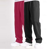 baratos Calças Desportivas-Homens Calças de lã Calças Esportivas Corredor Calças Calça de moletom de perna reta Cintura elástica Perna reta Tecido Quente Comprimento total Esportes Diário Férias Estilo Clássico Cinza escuro