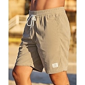preiswerte Lässige Shorts-Herren Shorts Sommershorts Freizeitshorts Cordshorts Tasche Elastischer Bund Kordelzug Einfach Komfort Atmungsaktiv Kurz Outdoor Sport Klassisch Lässig Schwarz Weiß Mikroelastisch