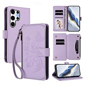 Недорогие Чехлы для Samsung-Чехол для телефона Samsung Galaxy S24 S23 S22 S21 Ultra Plus A55 A35 A25 A15 5G A54 A34 A14 A73 A53 A33 A23 A13 A72 A52 A42 A32 A22 A12 A02, чехол-кошелек с подставкой-держателем, на молнии, защитный