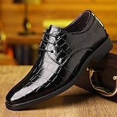economico Formale-scarpe oxford da uomo in similpelle con stampa coccodrillo verde – stile stringato lucido per gentiluomini eleganti, cocktail party e incontri di lusso
