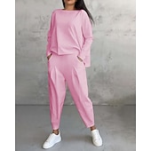 tanie dresy-Damskie Dres Spodnie dresowe Bluza z kapturem Kieszeń Solidne kolory Zestawy odzież Wiosna Czarny Biały Siłownia Na zewnątrz Bieganie Odporność na wiatr Lekki Długi rękaw Sport Odzież sportowa