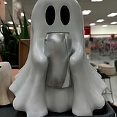 お買い得  ハロウィンの吊るし飾りとテーブルトップ装飾-ハロウィン コーク ゴースト かわいい ゴースト ドリンクホルダー プラスチック缶ホルダー いつでも交換可能 デザイン 遊び心のある 不気味 な コーク用 デスクトップ装飾 &amp;ソーダ缶