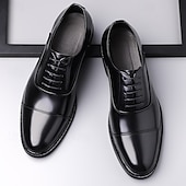 economico Formale-scarpe eleganti oxford marroni da uomo – design classico con punta a punta per lavoro, ufficio ed eventi formali