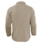 preiswerte Klassisches Poloshirt für Herren-Herren Golfshirt Golf Poloshirts Arbeit Lässig Revers Langarm Basic Modern Farbblock Patchwork Knöpfe Frühling Herbst Normale Passform Aprikose Marineblau Blau Grün Hellgrau Dunkelgray Golfshirt